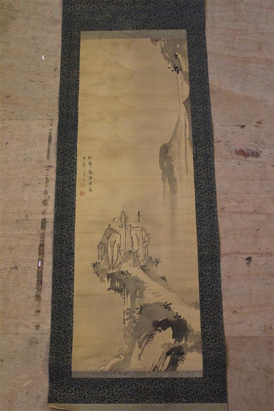 A Japanese scroll painting